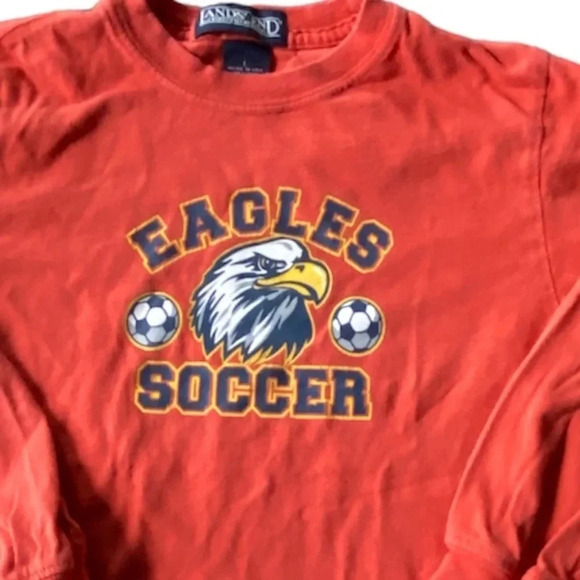 LANDS END EUC BOYS GIRLS TEE SOCCER SHIRT TOP CASUAL SUMMER FALL WINTER SIZE L - Picture 4 of 4